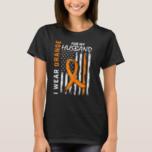 Camiseta Mulheres Laranja Para Meu Marido Esclerose Múltipl