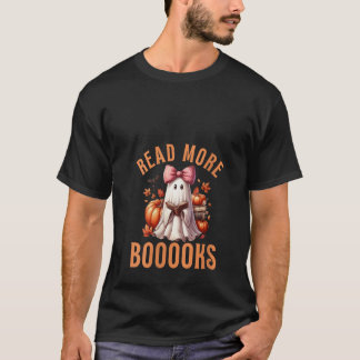 Camiseta Mulheres Leem Mais Livros Fantasmas Arco Coquette 
