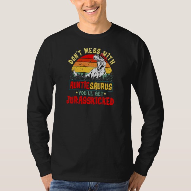 Camiseta Mulheres Legal Auntiesaurus Dinossaur Rex Cute Mãe (Frente)
