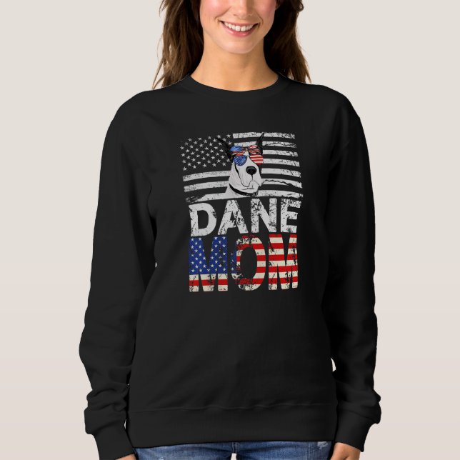 Camiseta Mulheres Legal Dane Mãe Usa Bandeira Patriótica Mã (Frente)