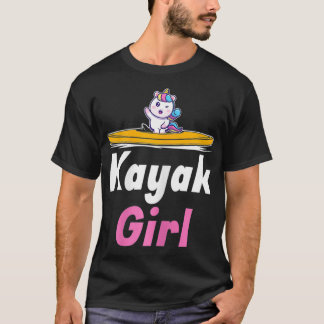 Camiseta Mulheres Legal Gráfico Do Unicorn Kayak Para Kayak