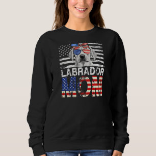 Camiseta Mulheres Legal Labrador Mãe Bandeira Usa Mãe Bande