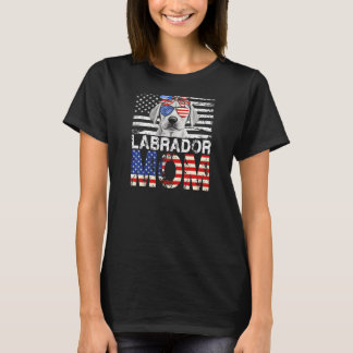 Camiseta Mulheres Legal Labrador Mãe Bandeira Usa Mãe Bande