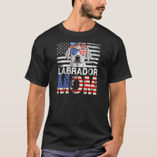 Camiseta Mulheres Legal Labrador Mãe Bandeira Usa Mãe Bande