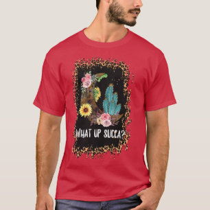 Camiseta Mulheres Legal Leopardo Cactus Sunflower Half Moon