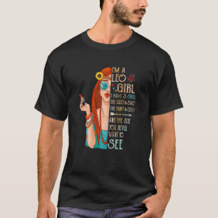 Camiseta Mulheres Leo Girl Eu Tenho 3 Sides Aniversário Leo
