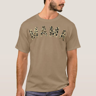 Camiseta Mulheres Leopardo Imprimir Mama Mamãe Mãe