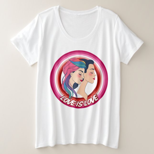 Camiseta Mulheres LGBTQ amam amor (Frente do Design)