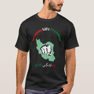 Camiseta MULHERES LIBERDADE DE VIDA Farsi Zan Zendegi Azadi