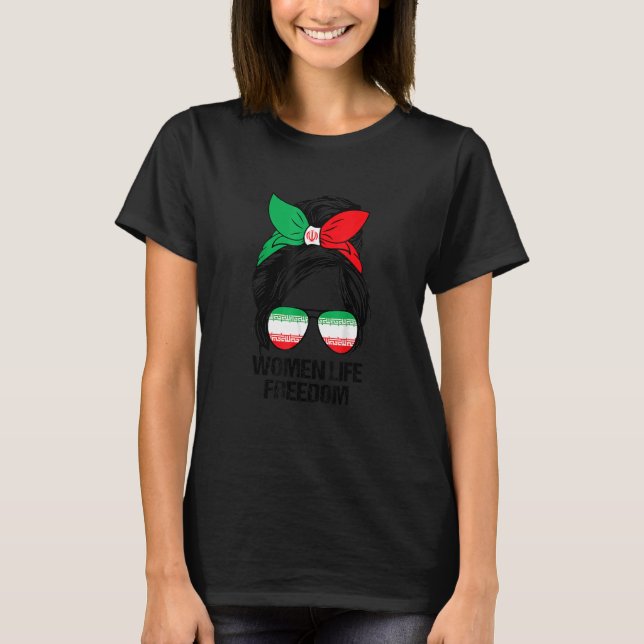 Camiseta Mulheres Liberdade Liberdade Irã Mensagem Irmão Ir (Frente)
