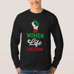 Camiseta Mulheres Liberdade Vida Liberdade Cortina Bandeira