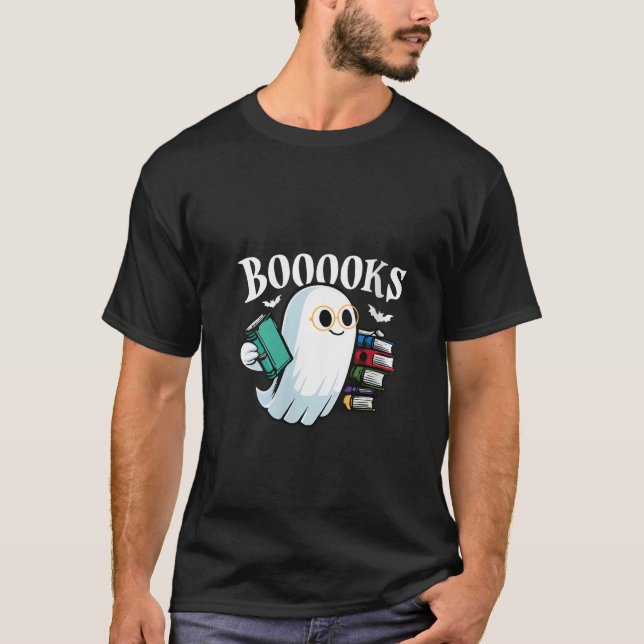 Camiseta Mulheres Livros Fantasmas Lendo Livro Engraçado Sp (Frente)