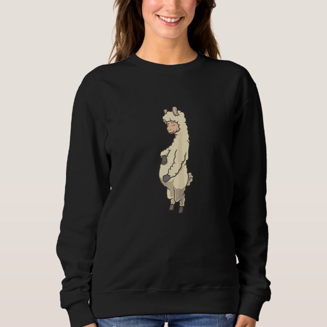 Camiseta Mulheres Llama Com Barriga De Bebê Grávida (Frente)