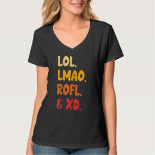 Camiseta Mulheres Lol Lmao Rofl E Xd Retro Internet Humor