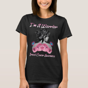 Camiseta Mulheres luvas boxando I_m um Cancer de peito guer