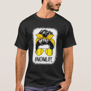 Camiseta Mulheres Mãe A Vida Maldita Bun Softball Mãe Bas