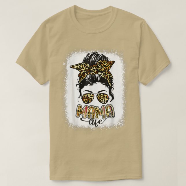 Camiseta Mulheres Mãe A Vida Sangrou Mãe A Vida Leopardo Me (Frente do Design)