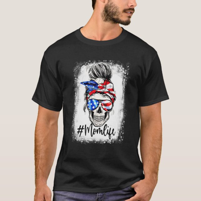 Camiseta Mulheres Mãe A Vida Sangrou Mamãe A Bandeira Da Vi (Frente)