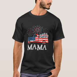 Camiseta Mulheres Mãe Americana Bandeira 4 de julho Mãe Pat