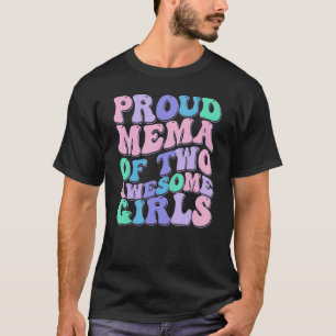 Camiseta Mulheres Mãe de 2 Meninas Duas Filhas Dia de as mã