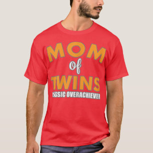 Camiseta Mulheres Mãe De Gêmeos Clássicos Gravidez Sobredos