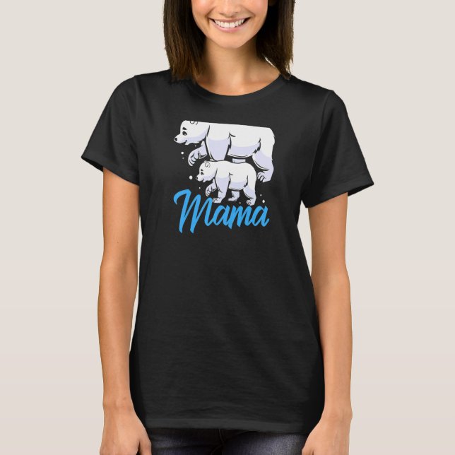 Camiseta Mulheres Mãe E Bebê Urso Polar (Frente)