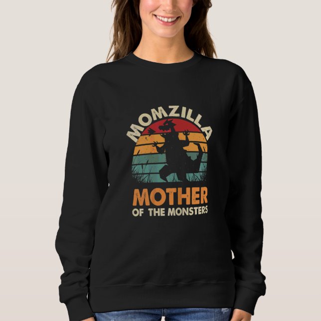 Camiseta Mulheres Mãe Mãe Mãe De Monstros Mulheres Hallowee (Frente)