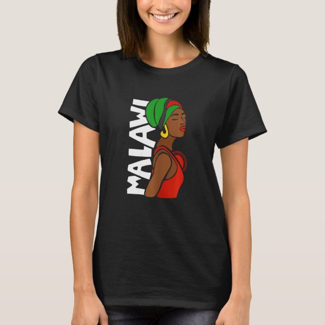 Camiseta Mulheres Malauí Malauí Bandeira Patrimônio African (Frente)