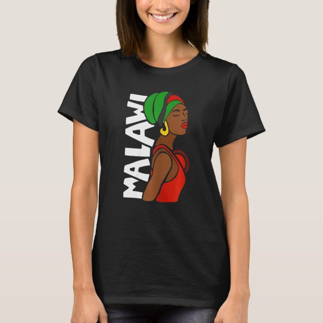 Camiseta Mulheres Malauí Malauí Bandeira Patrimônio African (Frente)
