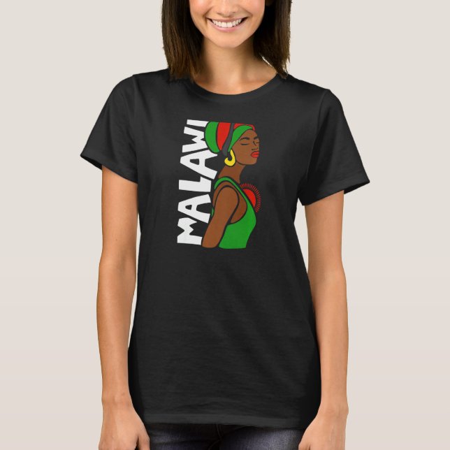 Camiseta Mulheres Malauí Malauí Bandeira Patrimônio African (Frente)