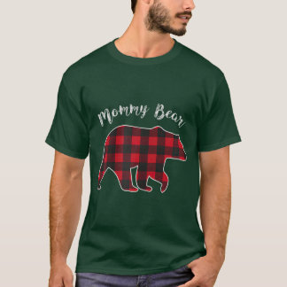 Camiseta Mulheres Mama Bear Natal Xadrez de Panjama Buffalo