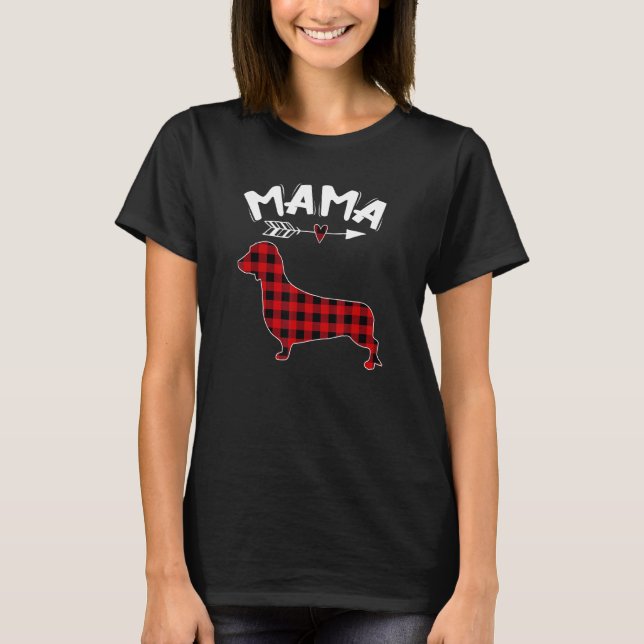 Camiseta Mulheres Mama Dachshund Mãe (Frente)