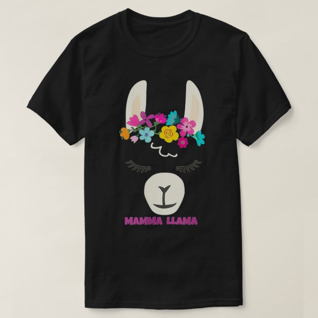 Camiseta Mulheres Mama LLAMA Nome Dotado Para Dias de os na (Frente do Design)