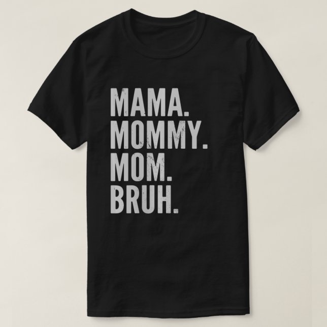 Camiseta Mulheres Mama Mamãe Mãe Bruh Light VNeck (Frente do Design)