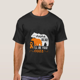 Camiseta Mulheres Mama Ursa Leucemia Mãe De Um Guerreiro De