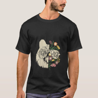 Camiseta Mulheres Mama Ursa Meio Urso Meio Flor Hippie Mãe