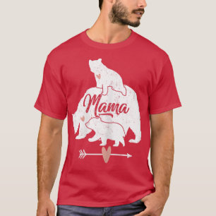 Camiseta Mulheres Mama Urso 2 Ursinhos Bebês Ursinho Andand