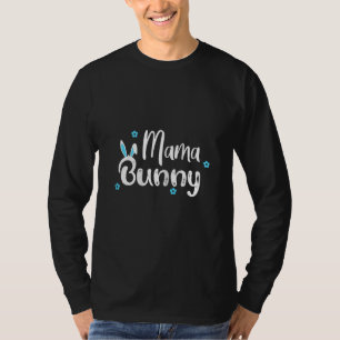 Camiseta Mulheres Mamãe Páscoa Coelhinha Orelha Mulheres Pá