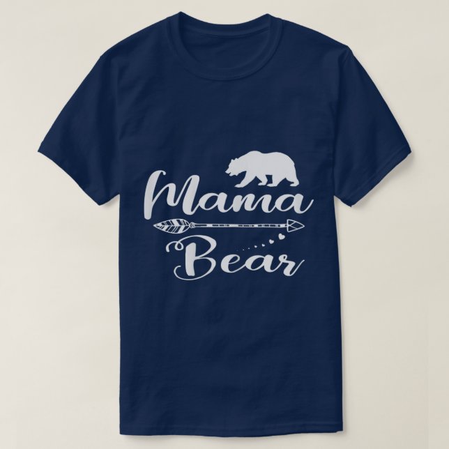 Camiseta Mulheres Mamãe Ursa A Vida Da Mãe - Corações Bonit (Frente do Design)
