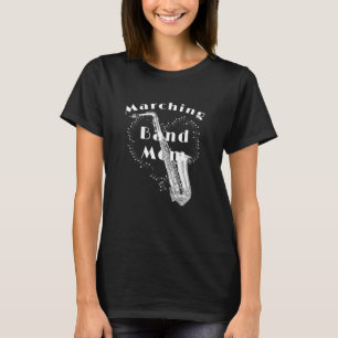 Camiseta Mulheres Marchando Banda Mãe Jogador Saxofone Silv