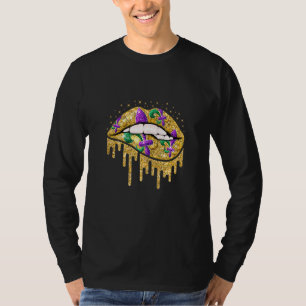 Camiseta Mulheres Mardi Gras Lábios Rainha Carnaval Fúria