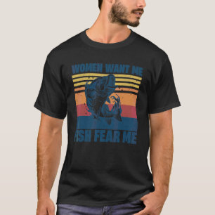 Camiseta Mulheres Me Querem Peixe Me Teme Pesca de Robalo