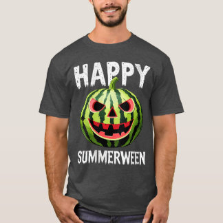 Camiseta Mulheres Melancia Jackolantern Verão Halloween Ha