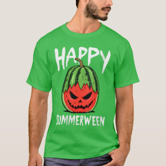 Camiseta Mulheres Melancia Jackolantern Verão Halloween Ha
