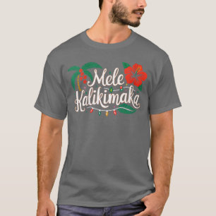 Camiseta Mulheres Mele Kalikimaka Hibiscus Palmeira Waikiki