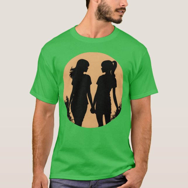 Camiseta Mulheres melhores amigas mulheres com mãos retrô (Frente)