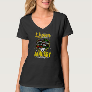 Camiseta Mulheres Meninas Bonitas Rainha Nascer Em Janeiro