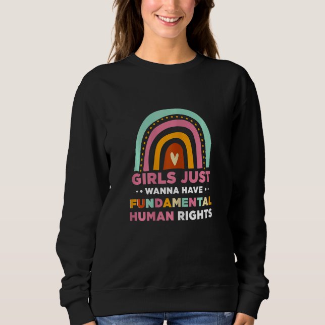 Camiseta Mulheres Meninas Só Querem Ter Direitos Fundamenta (Frente)