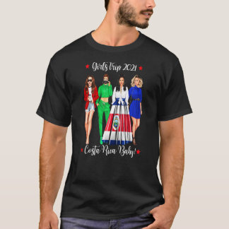 Camiseta Mulheres Meninas Viajam Legal Costarriquenha Hen