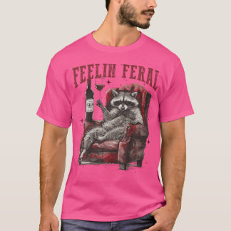 Camiseta Mulheres Mens Na Minha Sensação De Um Feral Raccoo